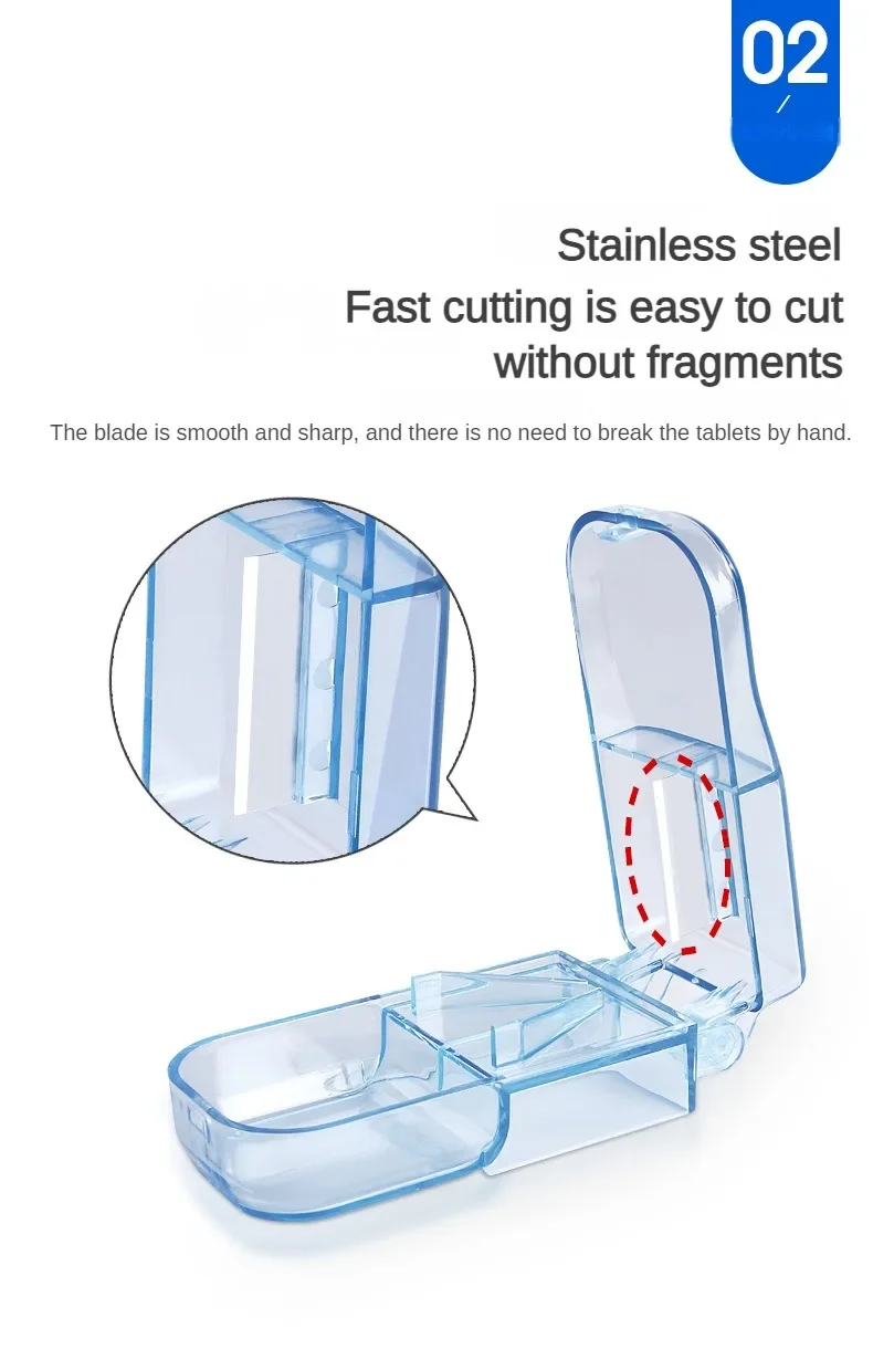 Description Picture 5 of itemHigh Quality Pill Cutter Medicine Box Pill Cutting Splitter Drugs Tablet Cutter Divider Storage Case Pill Box Cases & Splitter