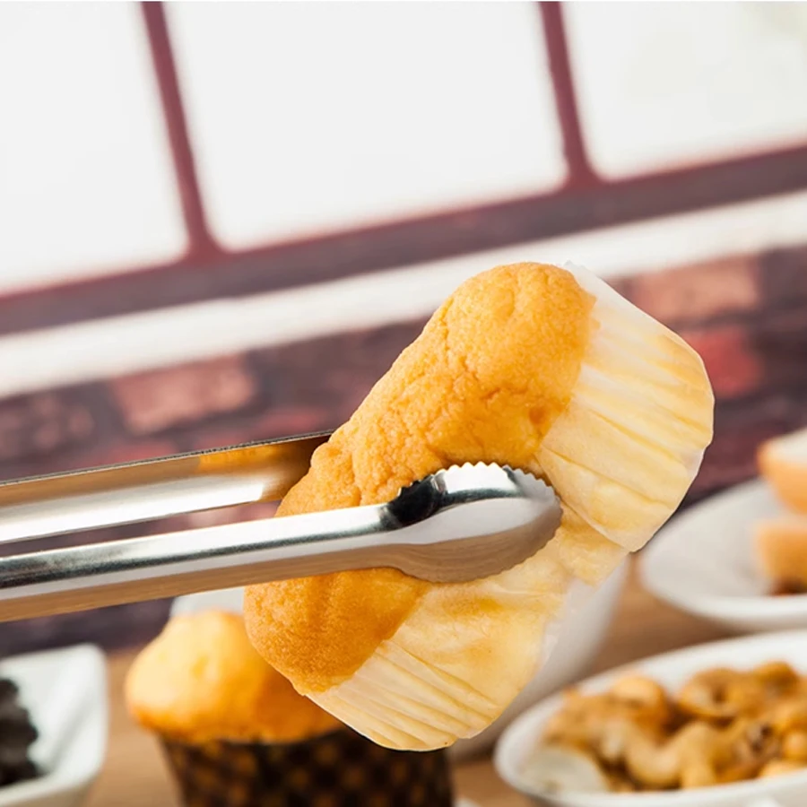 Food tongs 1Pc 304 Stainless Steel Ice Cube Clips Round Head Sugar Food BBQ Pastry Tongs Kitchen Cooking Serving Clamp Bar Barware