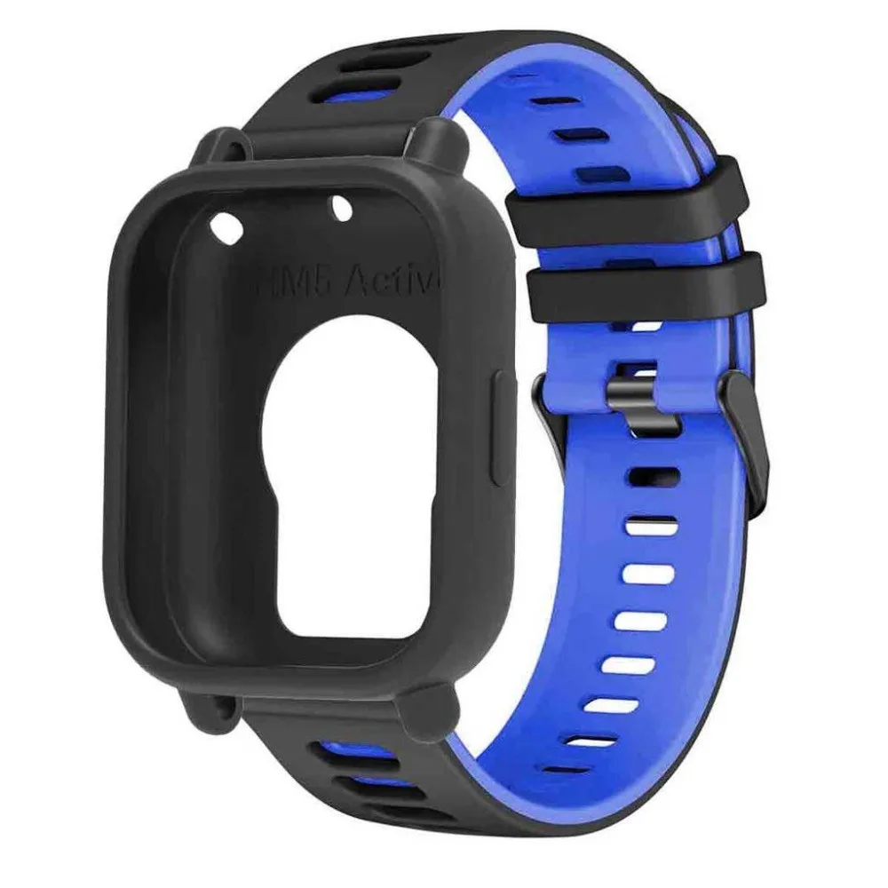Silicone Sport Band with Protective Case for Smartwatch - Breathable and Soft
