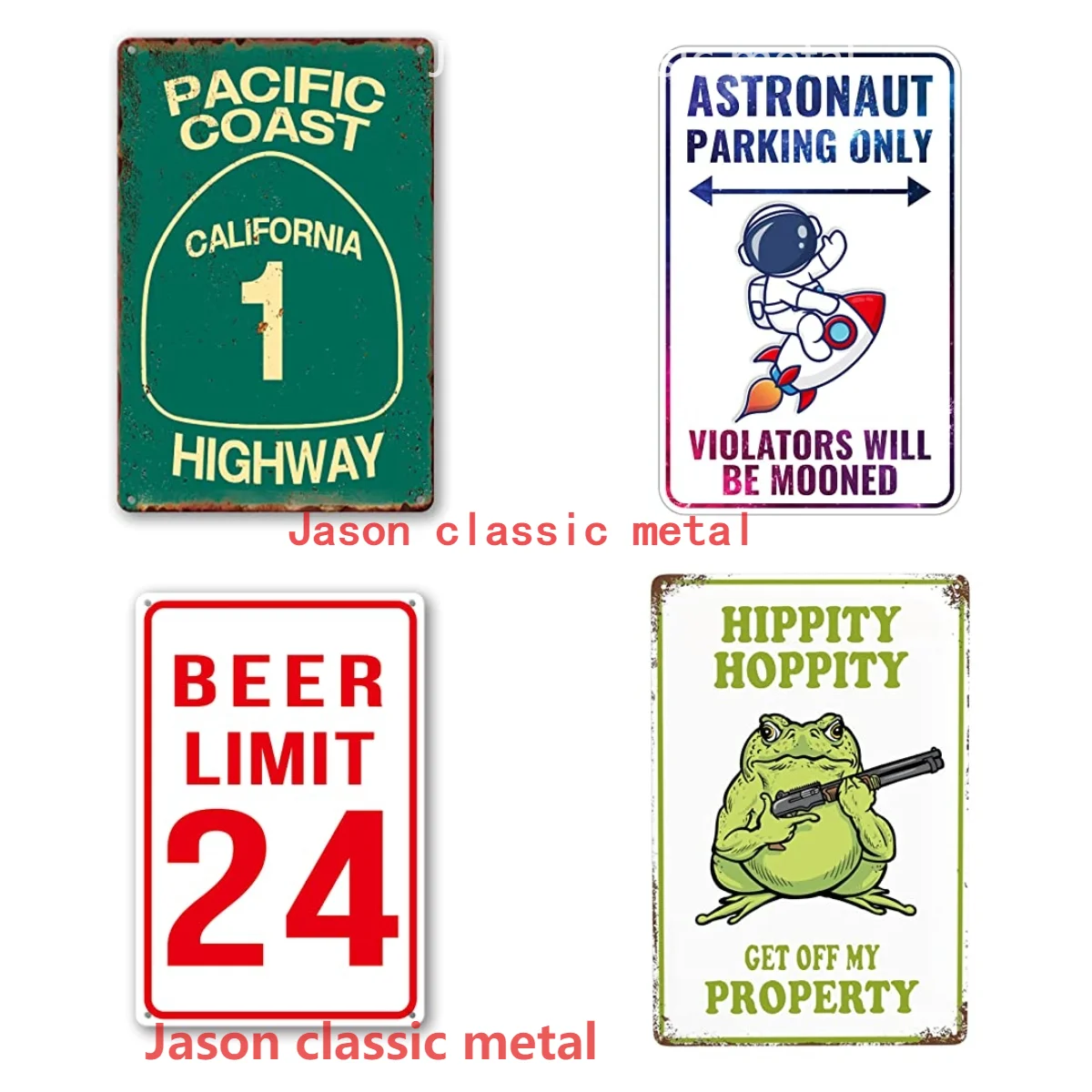 Vintage Metal Tin Sign Pacific Coast Highway Signs California Decor Abbey Street Road Sign Surf Tin Signs Summer Travel Gift