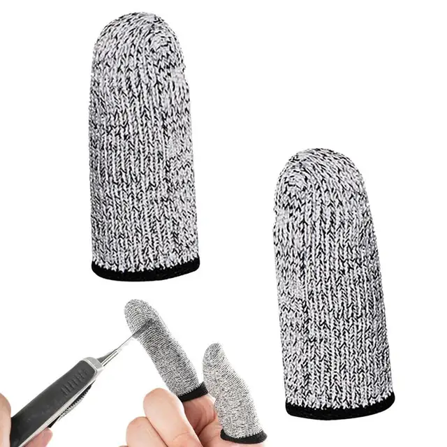 Cut Resistant Finger Cots Breathable Fingertip Protector 5-Grade Cut Protection 2X Fingertip Guards for Work Kitchen Garden 1