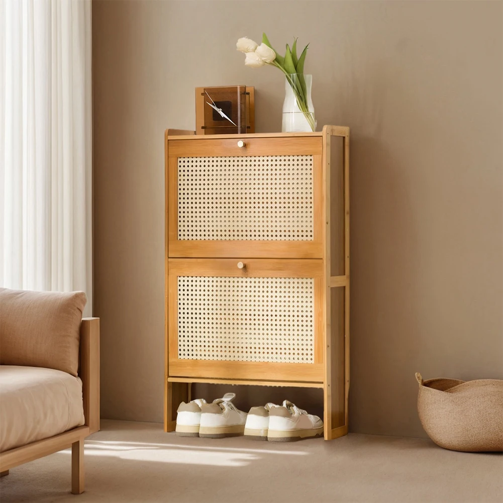 Shoe Cabinet Wooden Multifunctional Large Capacity Storage Cabinet Simple Shoe Rack Sturdy and Stable Dustproof Shelf