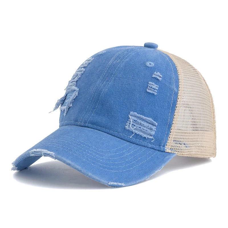 Heißer Verkauf Unisex Trucker Hut Multi Farben einfache Baseball mütze Frauen Männer gewaschen Baumwolle Distressed Mütze – Detail 17