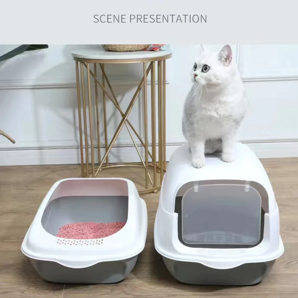 Oversized Cat Litter Basin Fully Enclosed Pet Toilet Odorproof Anti
