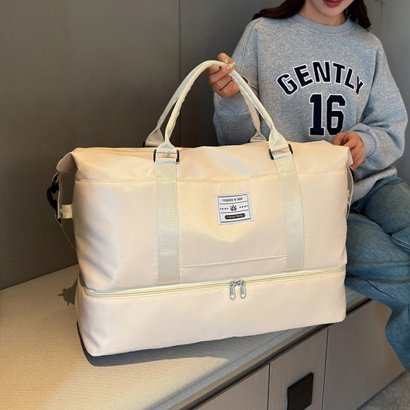 Trendy Women's Fitness Luggage Bag Waterproof Dry Wet Separation Multifunctional Large Capacity Travelling Bag Men