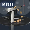 New.All Black M1911 Colt Toy Gunman Gun, Soft Bullet Shell, Catapult Blaster, Manual Air Gun Launcher, Boys Shooting Game 14+y 5
