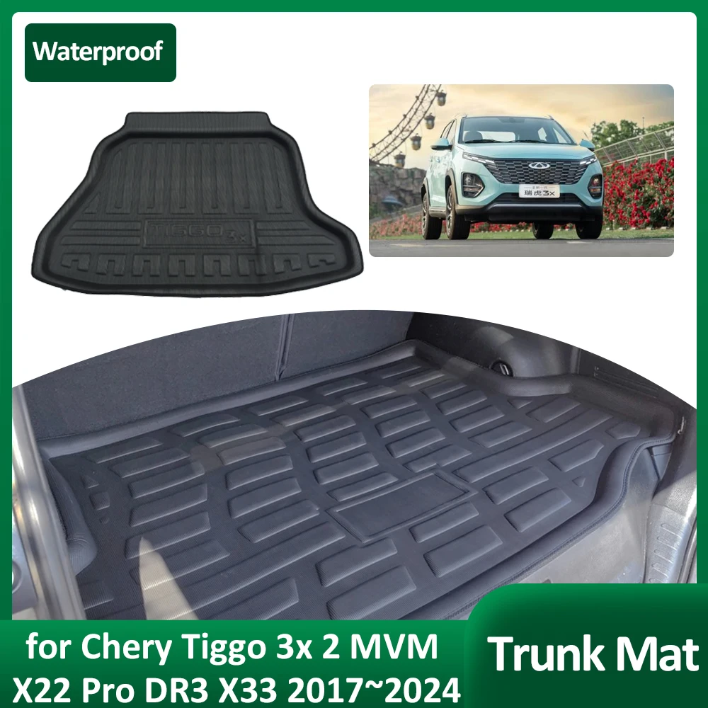 

Car Trunk Mat for Chery Tiggo 3x 2 MVM X22 Pro DR3 X33 2017~2024 Luggage Tray Waterproof Cargo Boot Pad Liner Cover Accessories