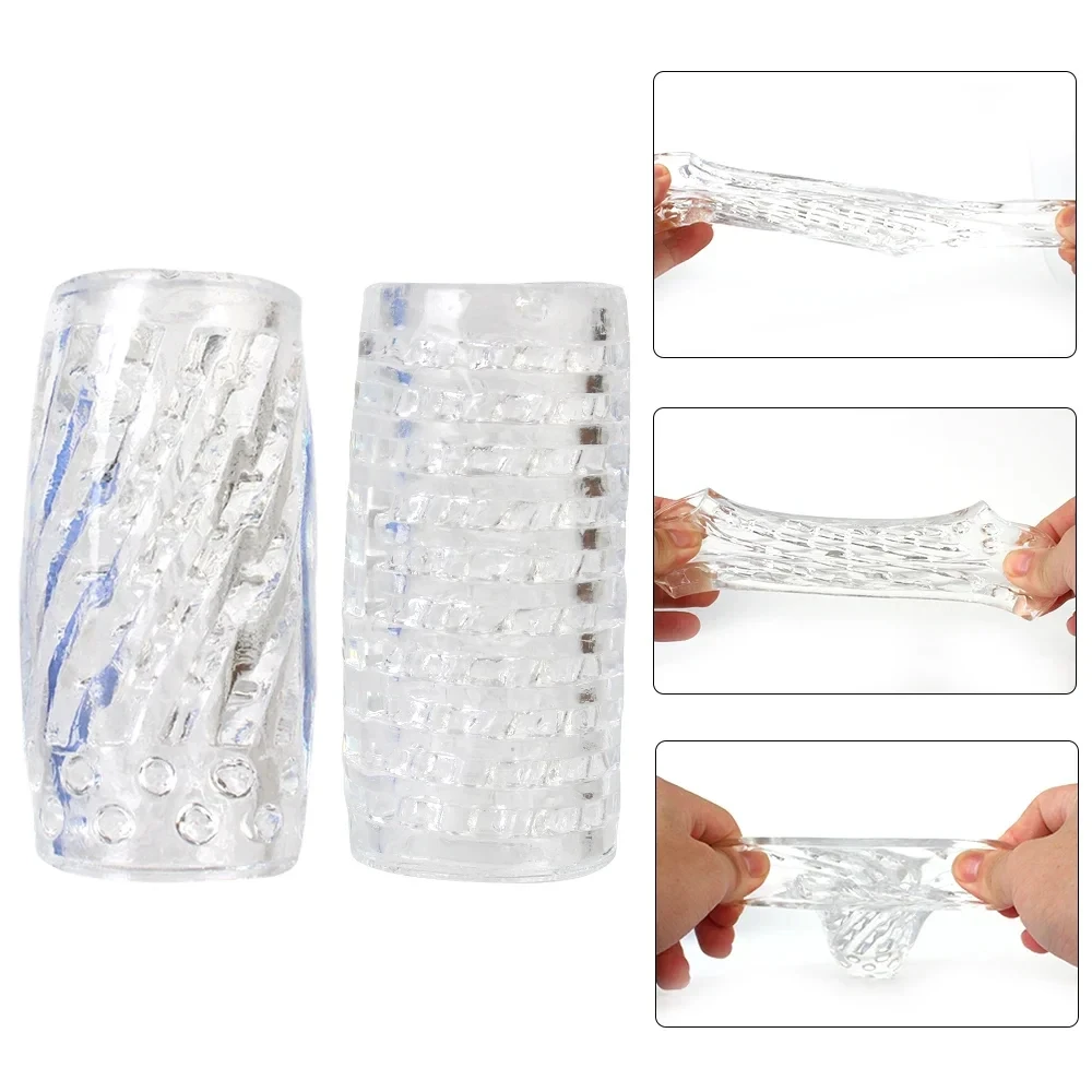 9cm Transparent Male Masturbator Artificial Pussy Vaginal Men 18+ Glans Sucking Penis Pump Spikes Exerciser Erotic Products male masturbator penis pump