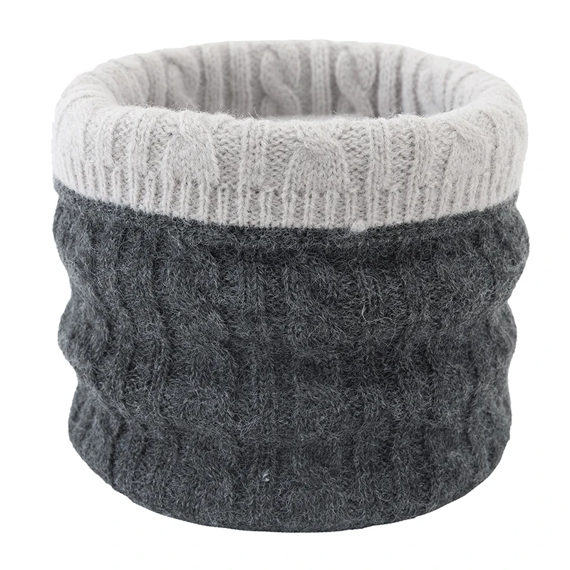 

2022 New Cashmere Plush Winter Ring Scarf Knitted Snood Scarves Double Side Neck Tube Scarves Thick Unisex Men Neck Scarfs Ring