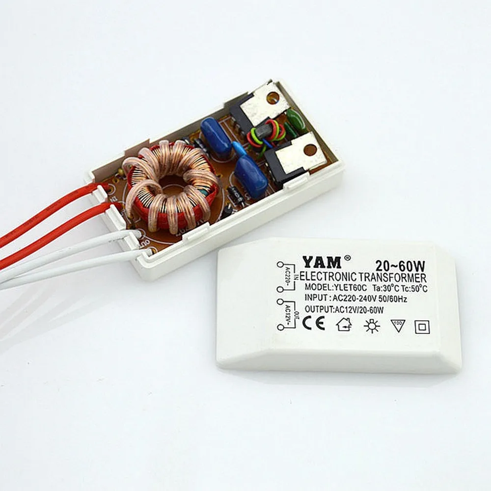 

220V to AC 12V Electronic Transformer Voltage Converter 20 TO 60W Halogen Light Driver Power Supply Transformer