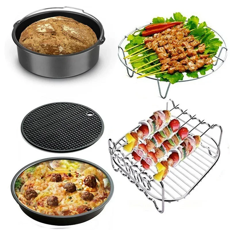 Air Fryer Accessories 7 Inch for Gowise Phillips Cozyna and Secura, Set of 7 Fit all electric fryer 3.7QT - 4.2QT - 5.3QT 4