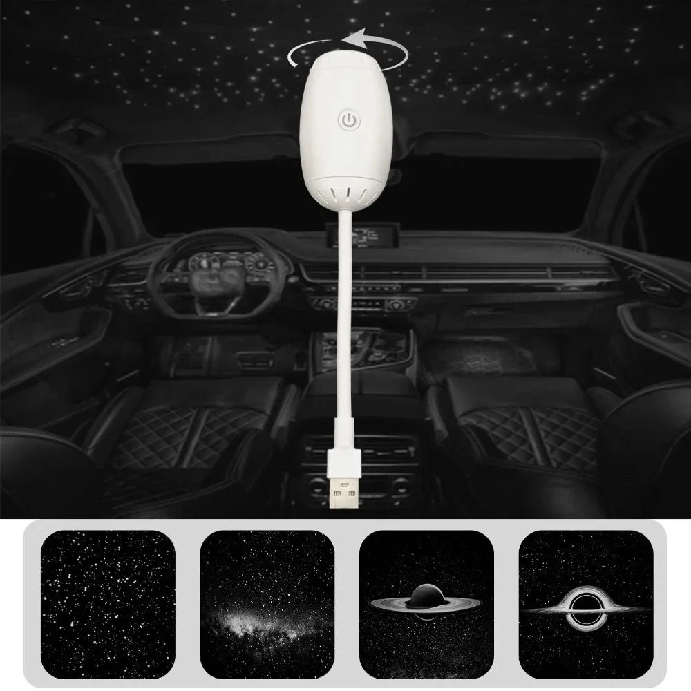 조절 가능한 초점 LED 별빛 하늘 램프 넓은 범위 투사 USB 전원 은하 프로젝터 3단계 밝기 조절 5V1A