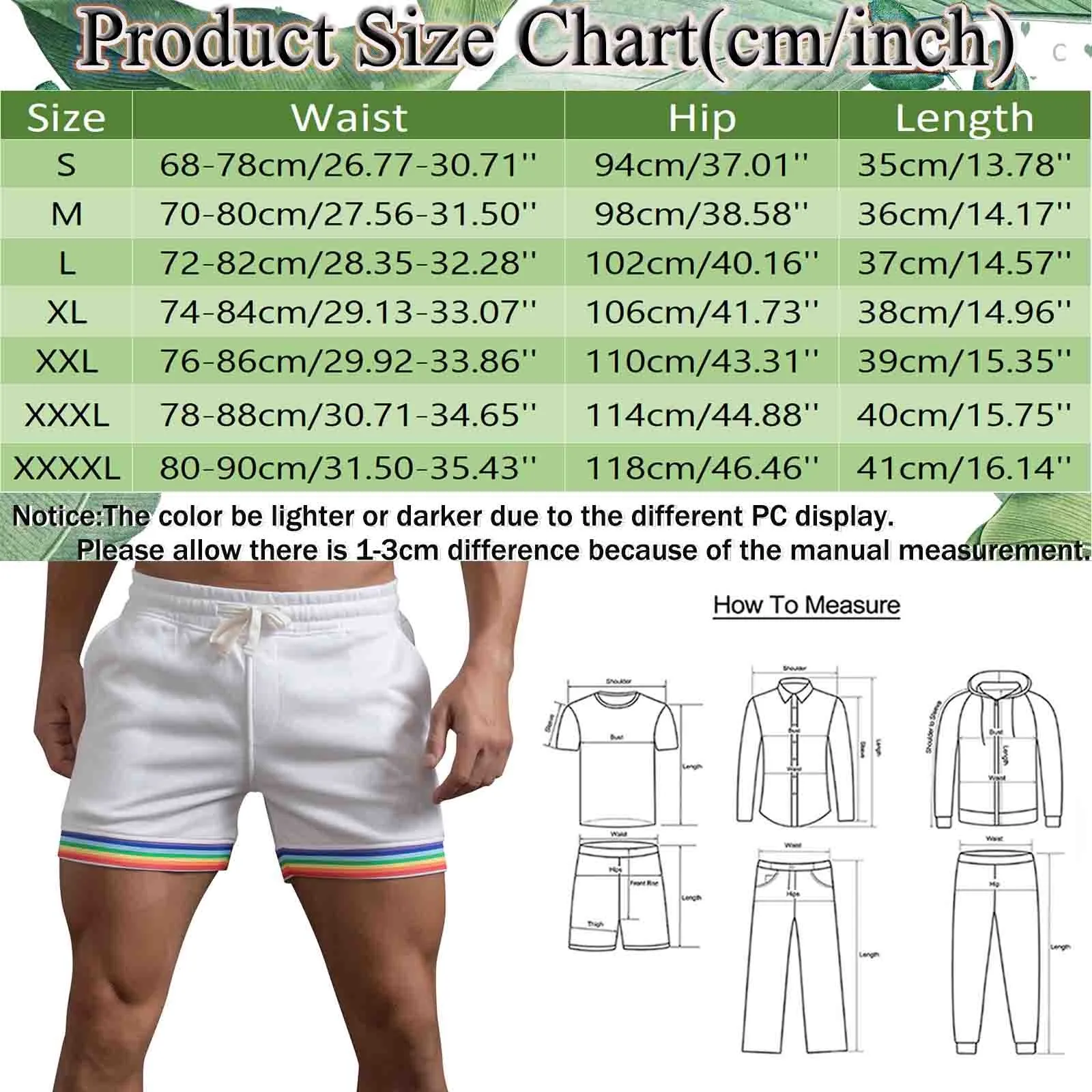 Polyester Shorts Men Summer Solid Color Rainbow Pants Pocket Drawstring Loose Casual Sports Running Glitter Foam Star 6