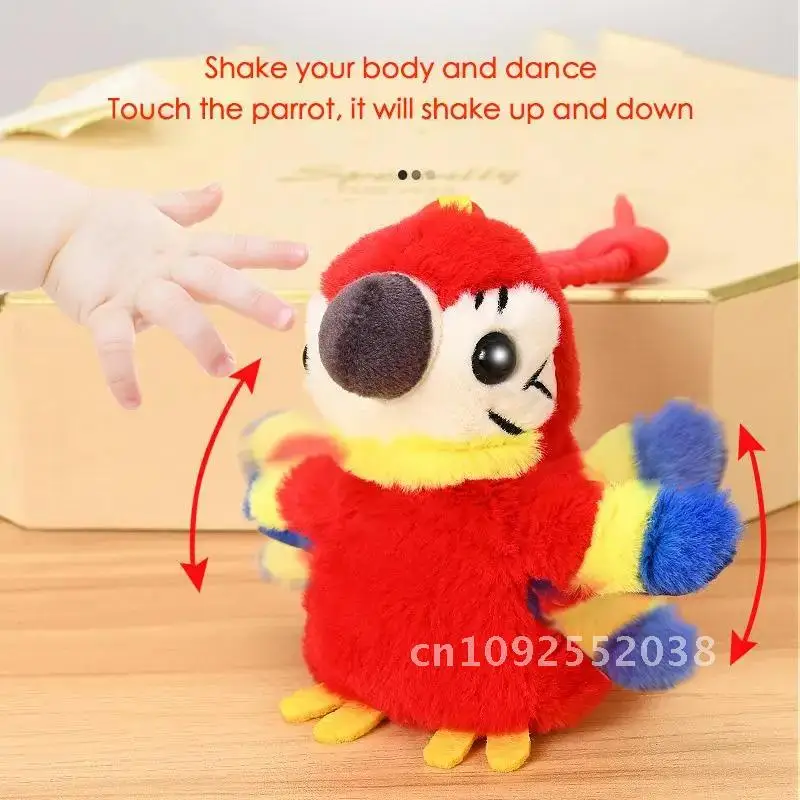 Talking Parrot Electronic Pet Talking Plush Toy Record Animated Waving Gifts Animal Wings Parrot Stuffed Kids Doll Bird Speaking