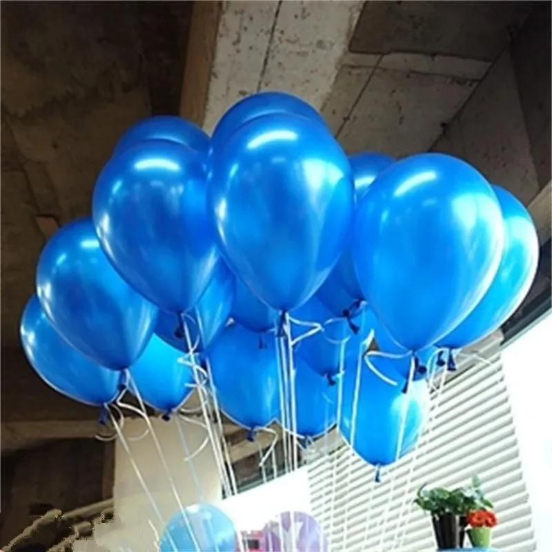 

10pcs/lot Blue 10inch 1.5g Pearl Latex Balloon Air Balls Inflatable Wedding Balloons Children Birthday Party Decoration Balloons