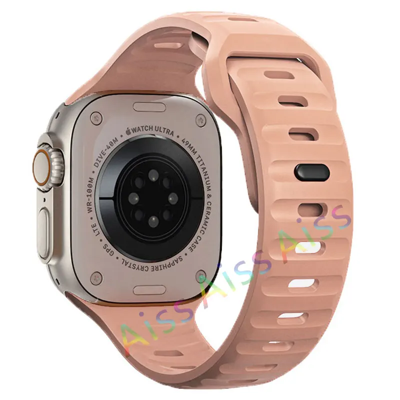 ตัวเลือกสินค้า สายซิลิโคนสีส้มกันน้ำ สำหรับ Apple Watch ทุกรุ่น