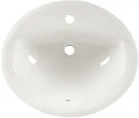 American Standard 0475047.020 Aqualyn Oval Drop-In Bathroom Sink with Single Faucet Hole, White, 1.25 Inch 1