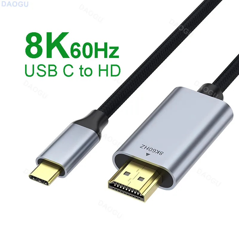 Ultra-High Definition USB-C to HDMI Cable Adapter – 8K & 4K Support, Multiple Lengths Available for Smartphones & Laptops