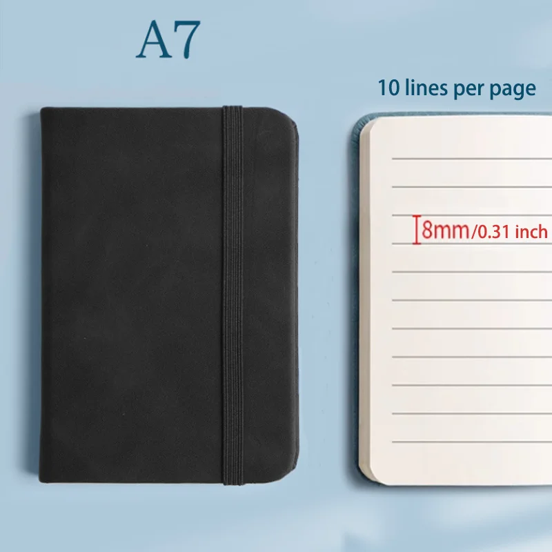 A7 Leather Pocket Notebook 1PCS 100Sheets Portable Mini Notepad School Office Supplies For Business Meetings