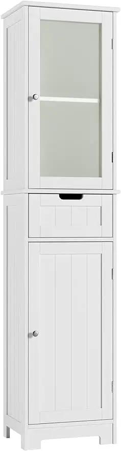 

Bathroom Cabinet,Storage Cabinet with 2 Doors&1 Drawer, Floor Freestanding Cabinet with Adjustable Shelves, Narrow Tall Cabinet