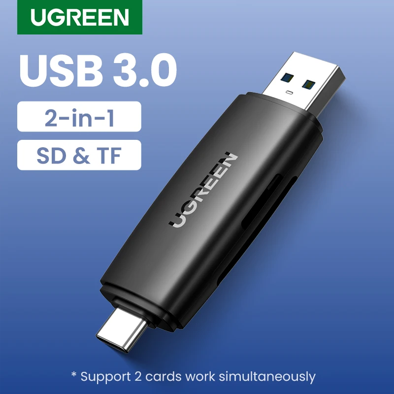 

Картридер UGREEN с USB 3,0 и Type C на SD, Micro SD, TF