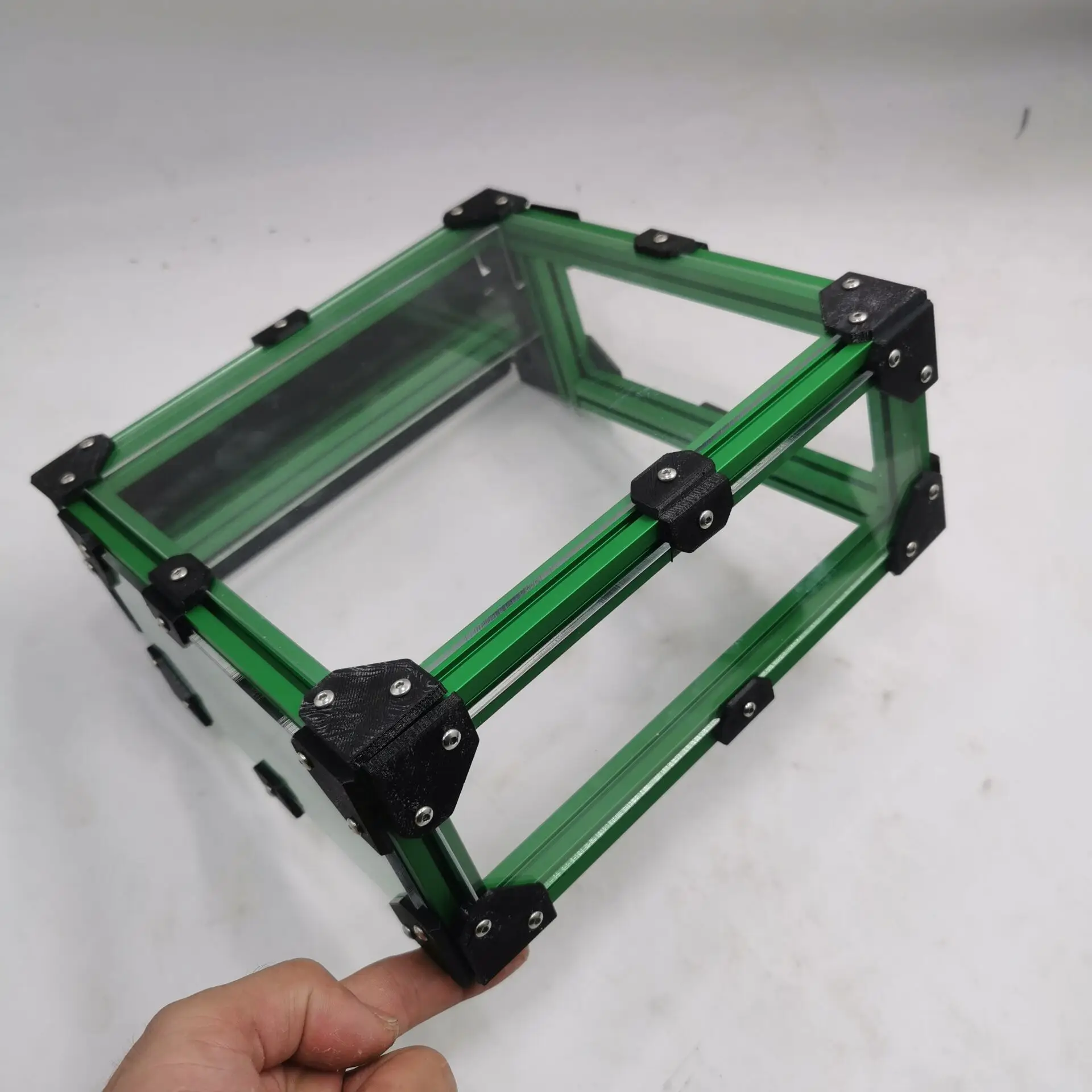 

Voron0.1 Voron0 3D-принтер, акриловый комплект с откидной крышкой, серебристый/черный/зеленый цвет, 1515 экструзия