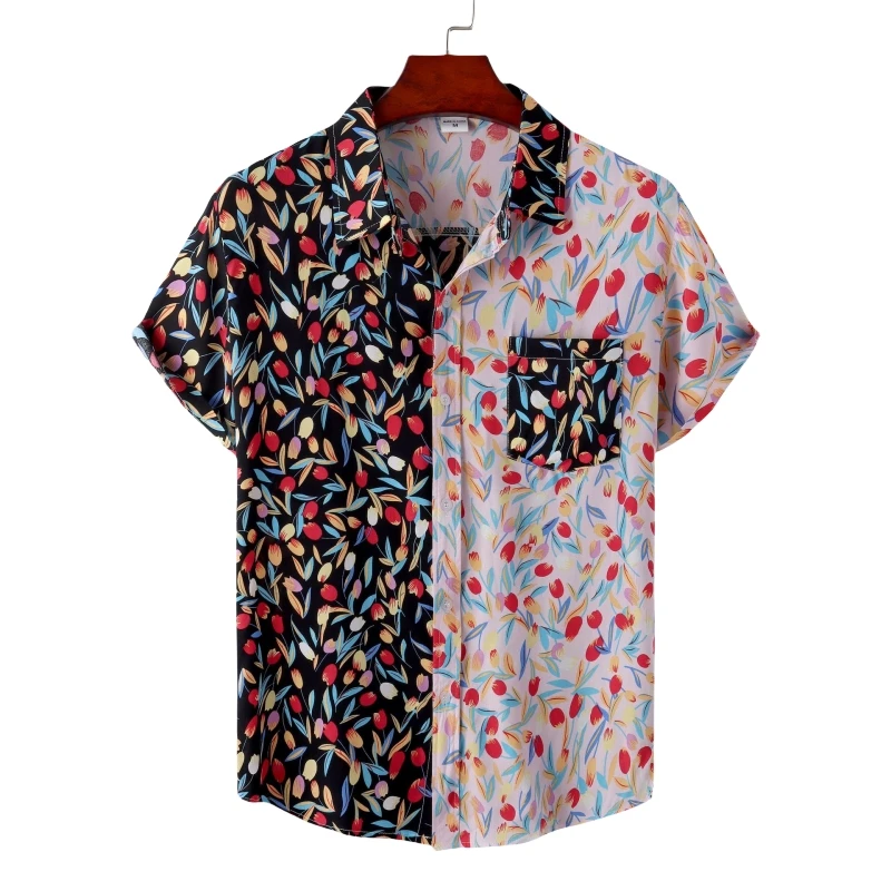 Luxury Hawaiian High Quality Men's Cotton Shirt Man T-shirt Shirts and Blouses Fashion Clothing Social T-shirts Free Shipping
