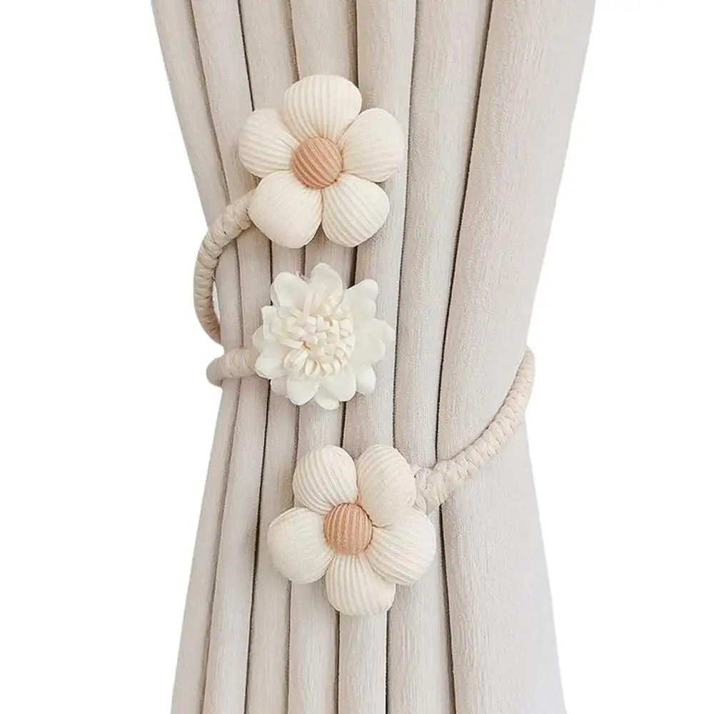 Fashion Flower Curtain Magnetic Tie Rope Backs Holdbacks Buckle Clips Rods Accessoires DIY Hook Holder Home Decorations