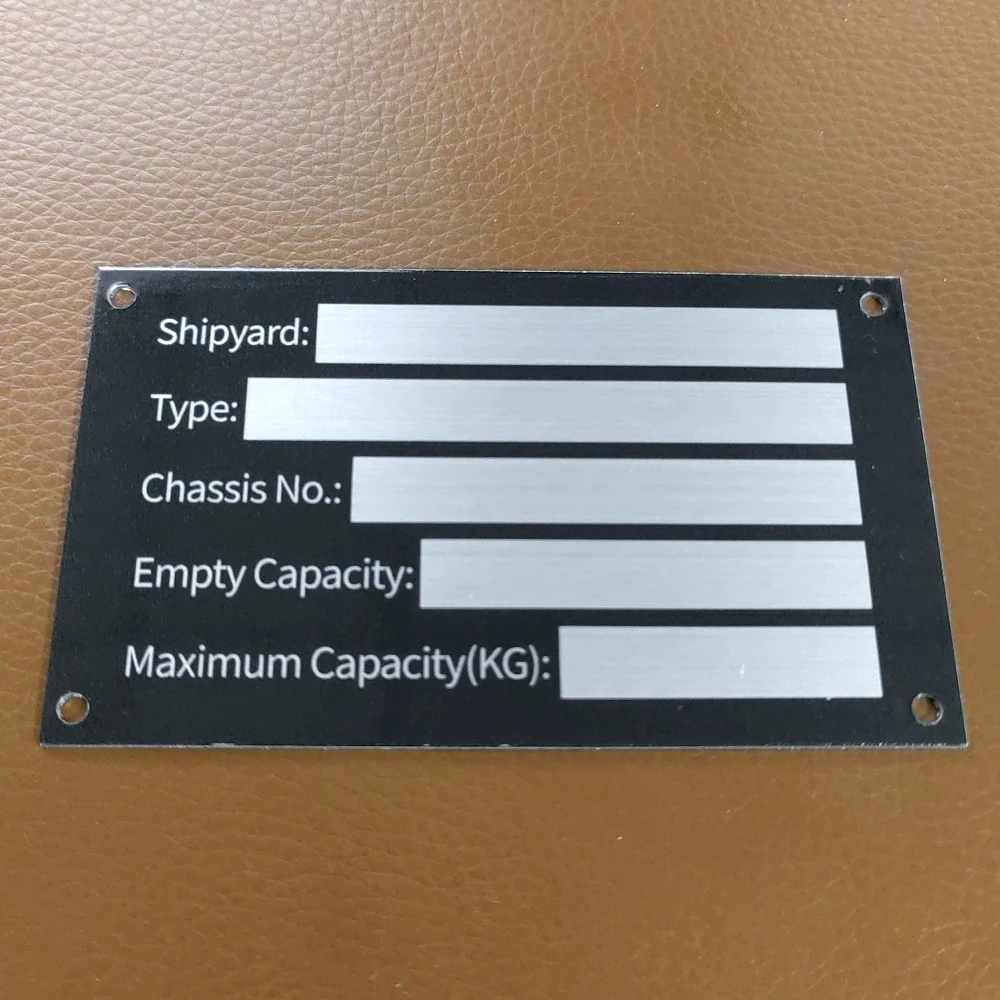 Shipyard Aluminum ID Tag 95 X 55mm Vin Date Plate Model Type Chassis No. Capacity Parts Camper Accessories