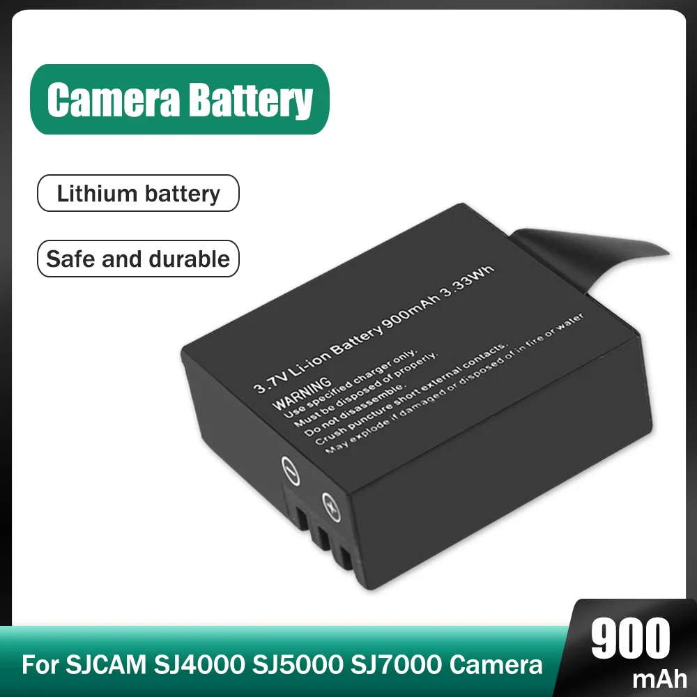 3.7v 900mah Rechargeable Lithium Battery For Sjcam Sj4000 Sj5000 Sj6000