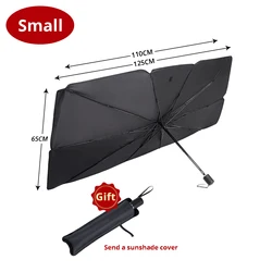 Versatile Foldable Car Sunshade Umbrella - Interior Protection Cover (Silvery Small)