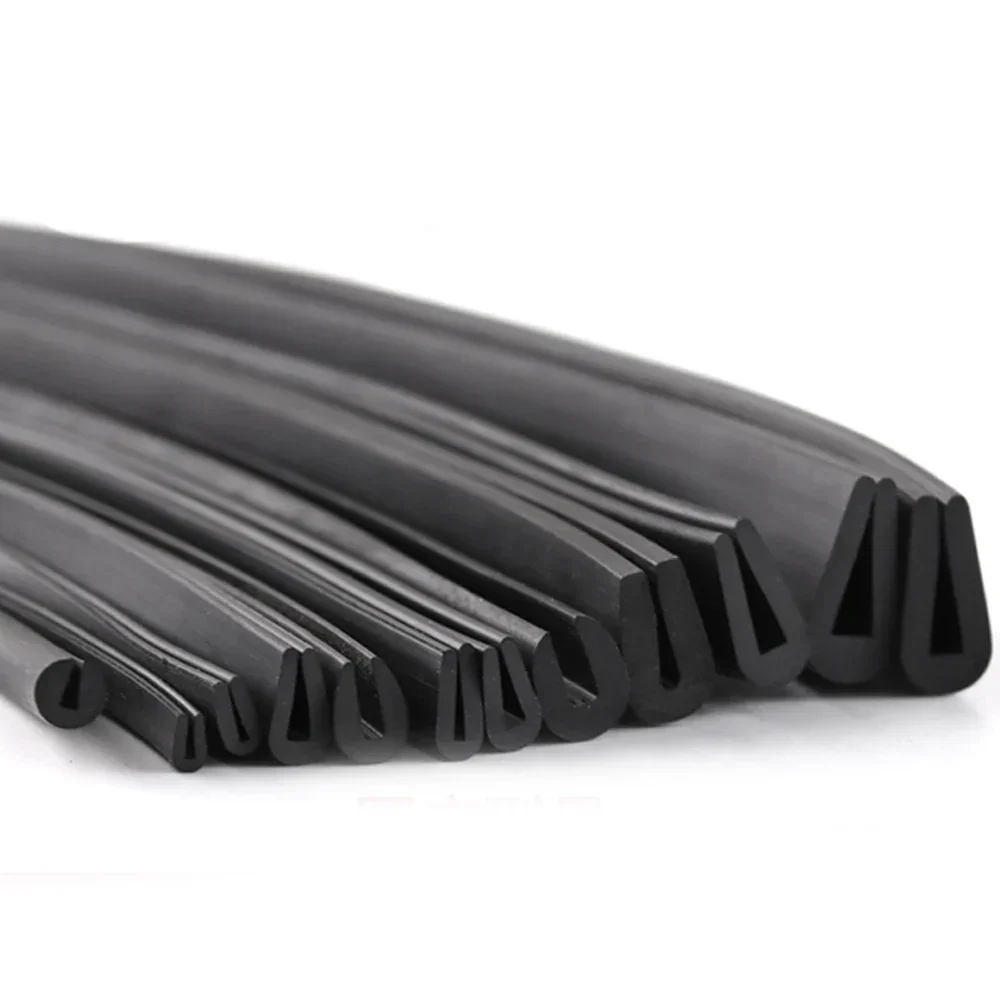 1/2/3/5/10M Black Rubber Edge Strip U Section Anti-oil Seal Edge Guard Inner Width 0.5-10mm High 5-15mm