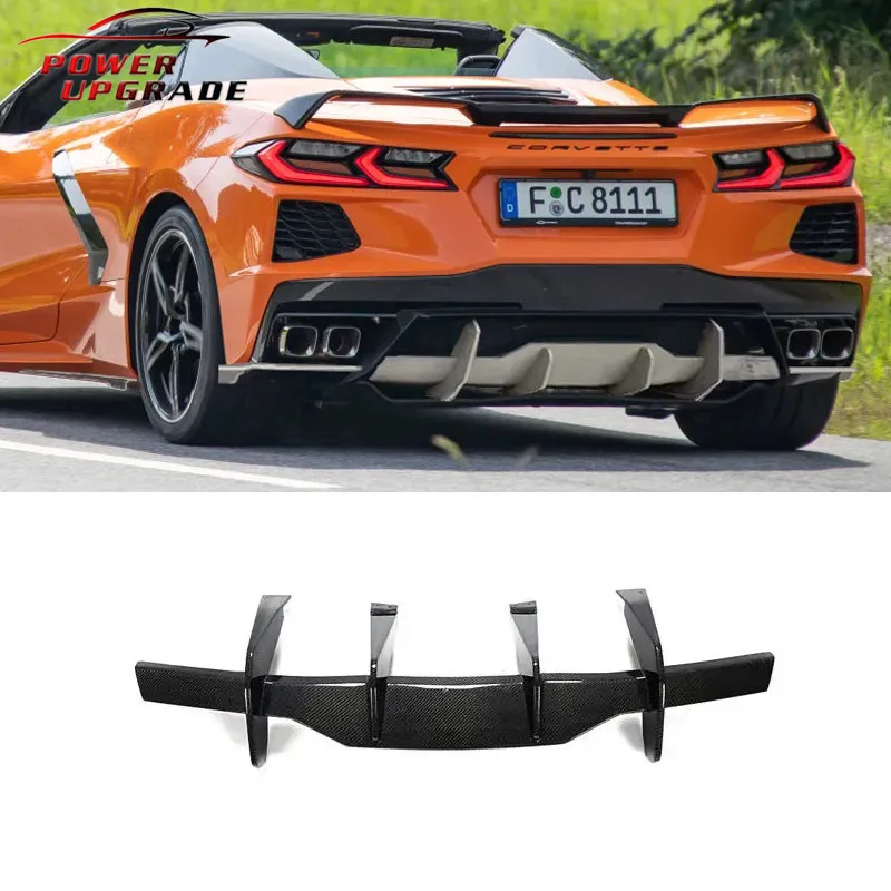 

For Chevrolet Corvette C8 2-Door Targa Top Coupe 2020-2021 Power upgrade Style Carbon Fiber C8 Rear Diffuser