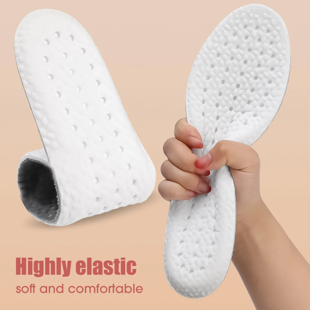 Fleece Self-heating Thermal Insoles for Feet Winter Thicken Wool Memory Foam Shoe Pads Men Women Elastic Snow Boots Sports Shoes