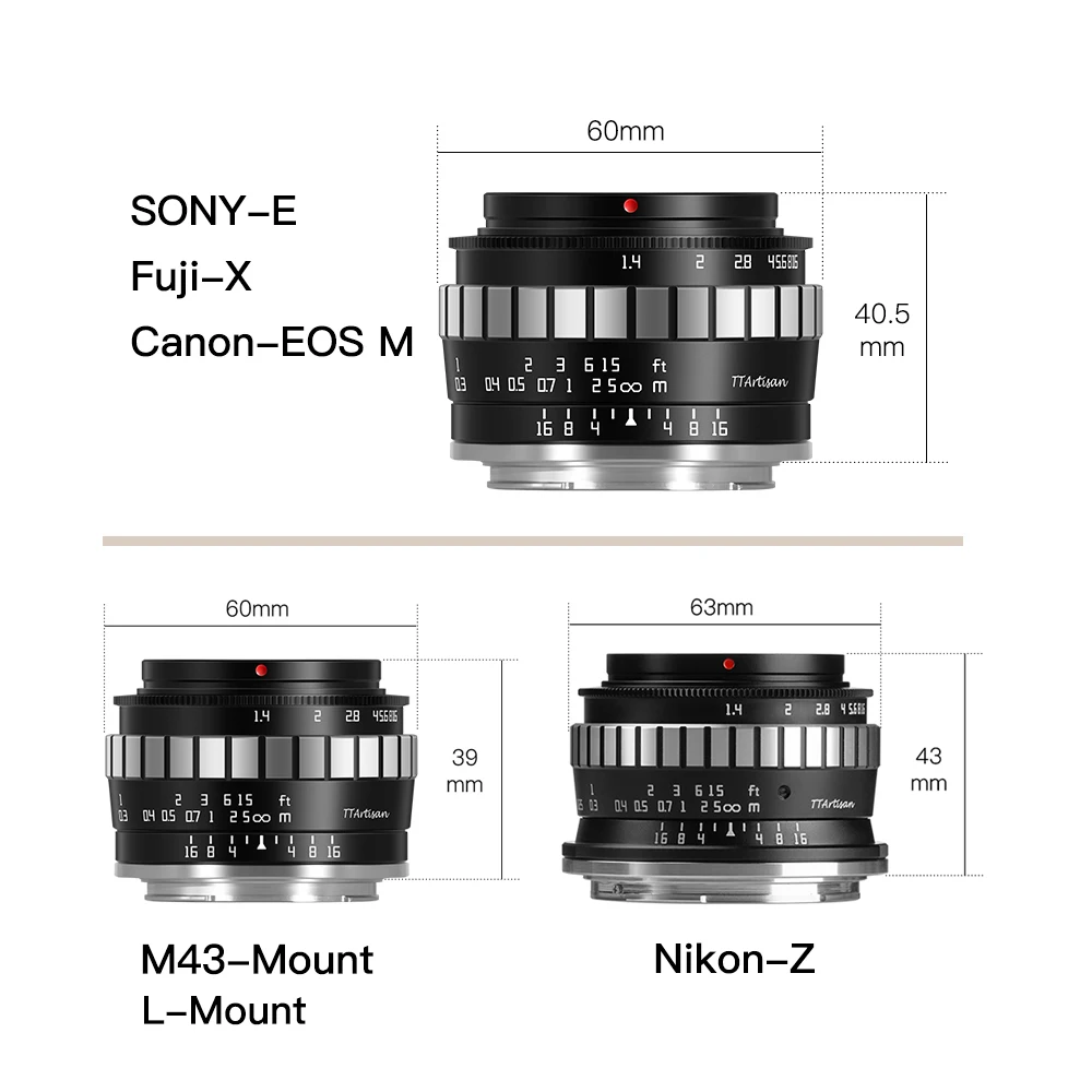 TTArtisan 23mm F1.4 Manual Focus Camera Lens for Sony E
