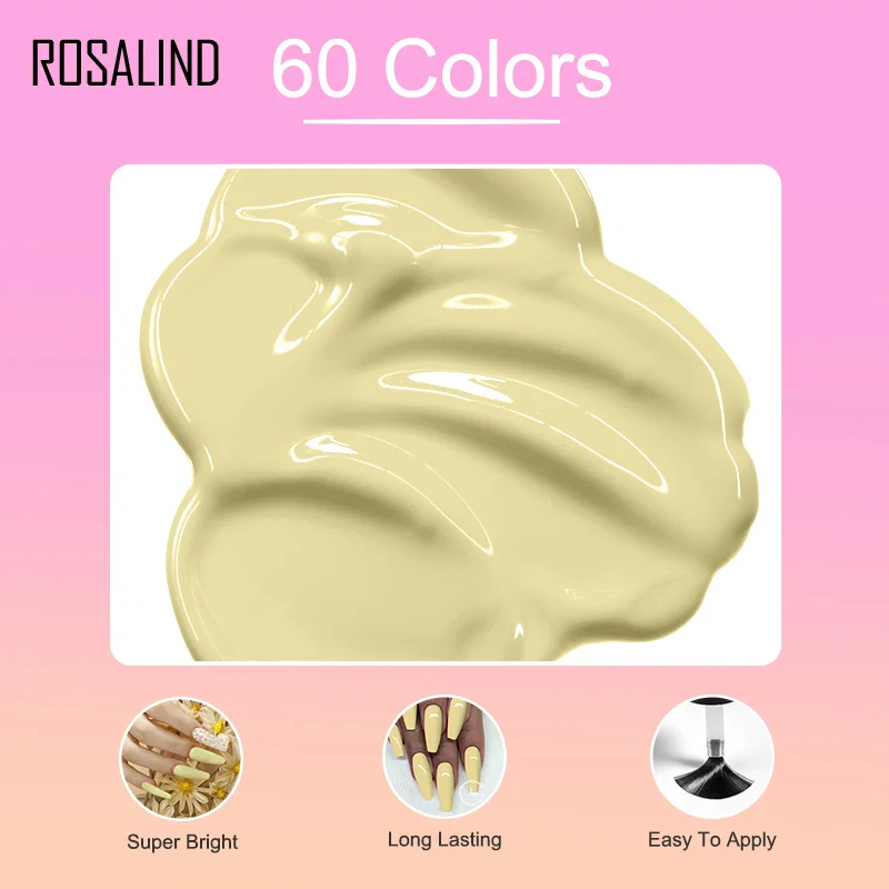 ROSALIND Nail Gel Polish Set For Manicure Nail Art Design Polish Lacquer Soak Off Semi Permanent UV Gel Hybrid Varnish 6PCS Kits 6