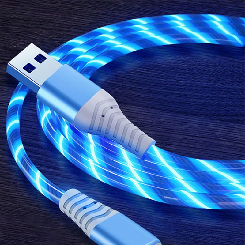 Luminous USB Fast Charging LED Cable - 5A Micro Type C