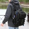 1000D Nylon Waterproof Fishing Backpack Fishing Tackle Storage Bag Double Shoulder Sling Bag for Outdoor Fishing Hunting Hiking 3