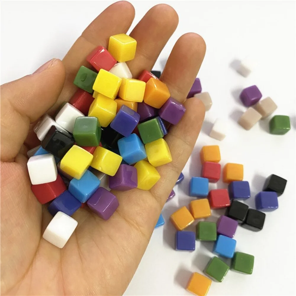 

50Pcs Yellow 8Mm Acrylic Transparent Cube Clear Cube Colorful Crystal Square Corner Transparent Dice Chess Piece Right Angle