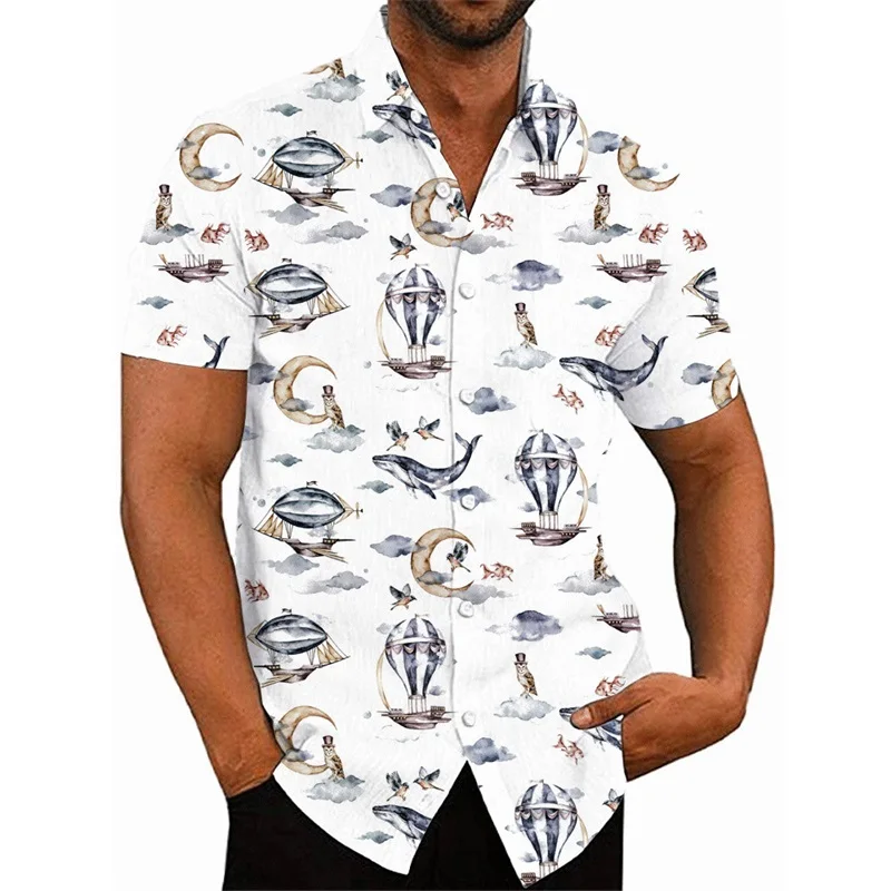 thumbnail image 1 of Camisas hawaianas con estampado 3D de avión de combate para hombre, camisas casuales de manga corta con botones, camisetas de hip hop para hombre, ropa de calle, 1 of 5