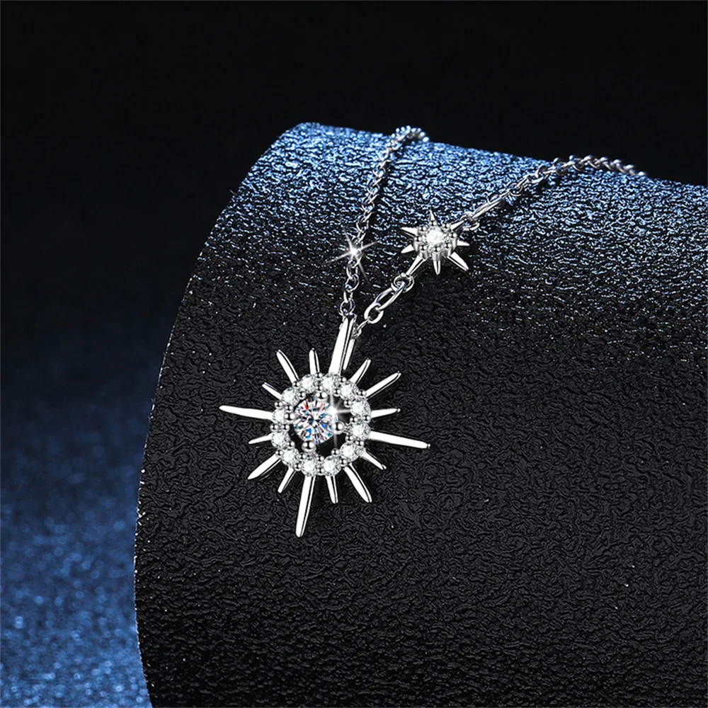 COSYA 0.1CT Moissanite Pendant Necklace For Women Hexagram 925 Sterling Silver Moissanite Diamond Necklaces Fine Jewelry Gift