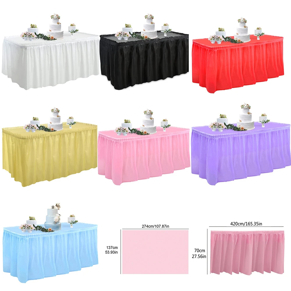 

2PCS Disposable Solid Color Rectangle Waterproof Tablecloth Table Skirt Baby Showers Party Decor party supplies baby shower