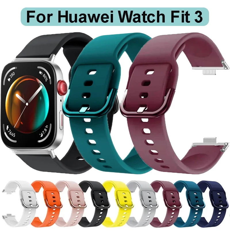 Silicone Sport Strap Replacement for Huawei Watch Fit3 - Soft and Comfortable Bracelet Accessory