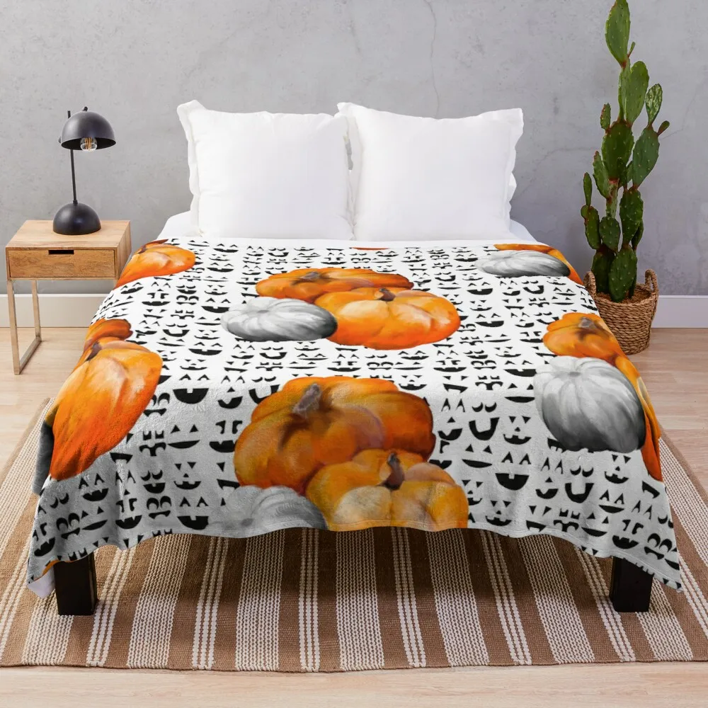 

Pumpkin Jack-o-lantern Print Throw Blanket Blankets Sofas Of Decoration Sofa Quilt