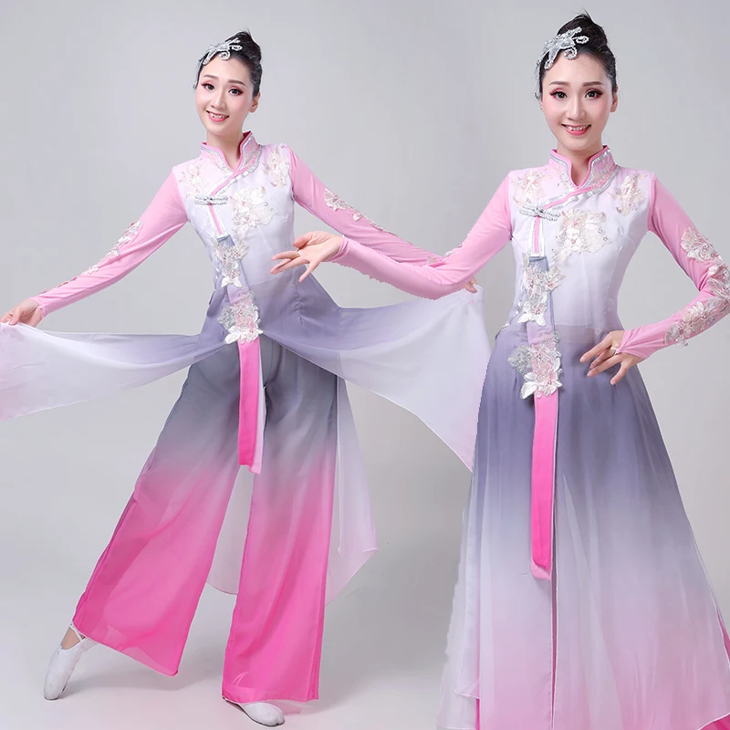 chinese dance costume classical dance  female national  yangko costume  stage