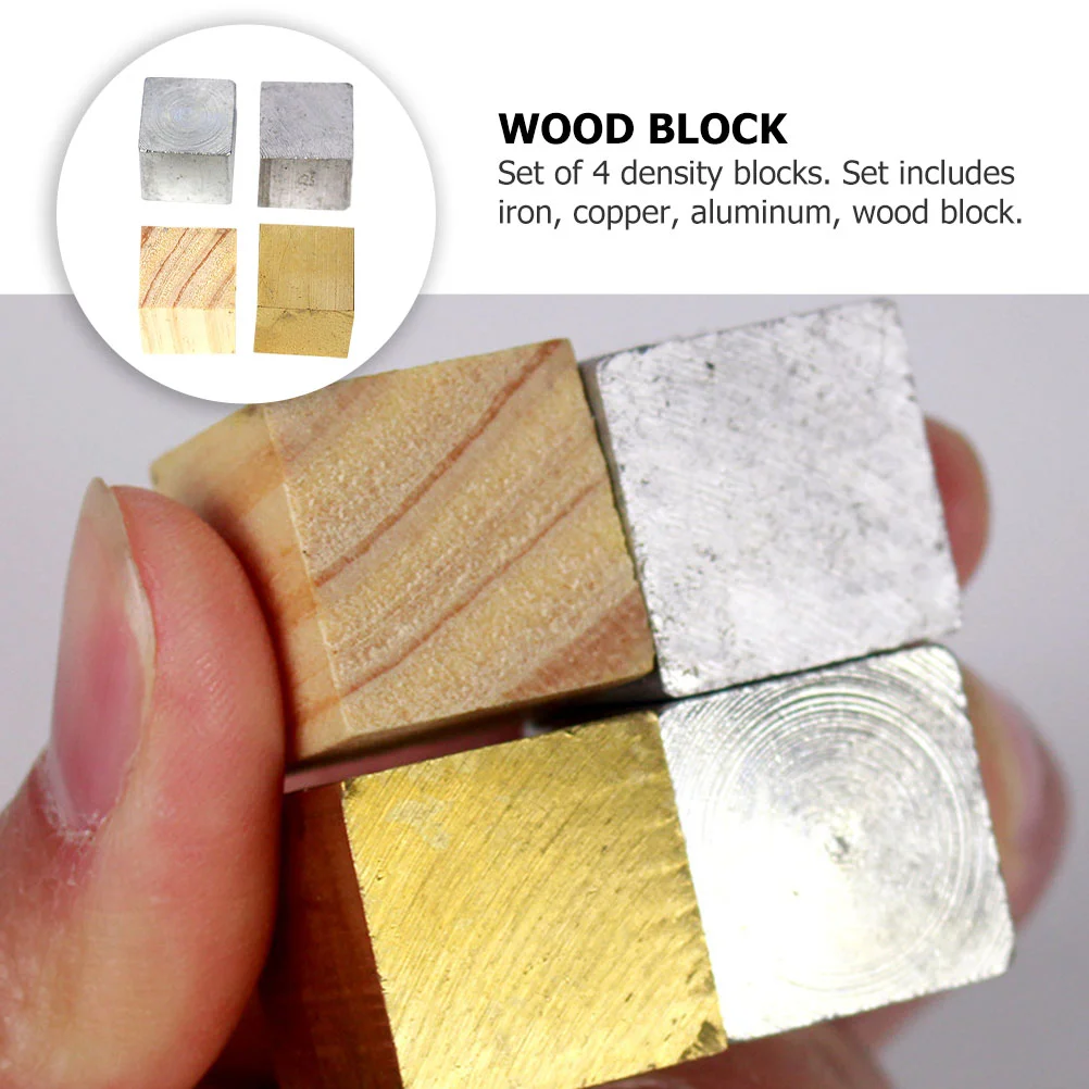 Metal Block Density Cubes Set Physical Experiment Equipment Physics Teaching Instrument Educational Supplies School 4 Pcs