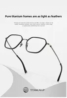 Титановые оправы для очков в стиле ретро, сверхлегкие, чистые, оптовая продажа, универсальная оптическая оправа, мужские оправы для очков с большим лицом — изображение 4