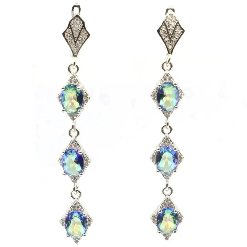 8g 925 SOLID STERLING SILVER Customized Earrings Luxury Real Red Ruby Blue Sapphire Green Emerald Violet Topaz  CZ Ladies Engage