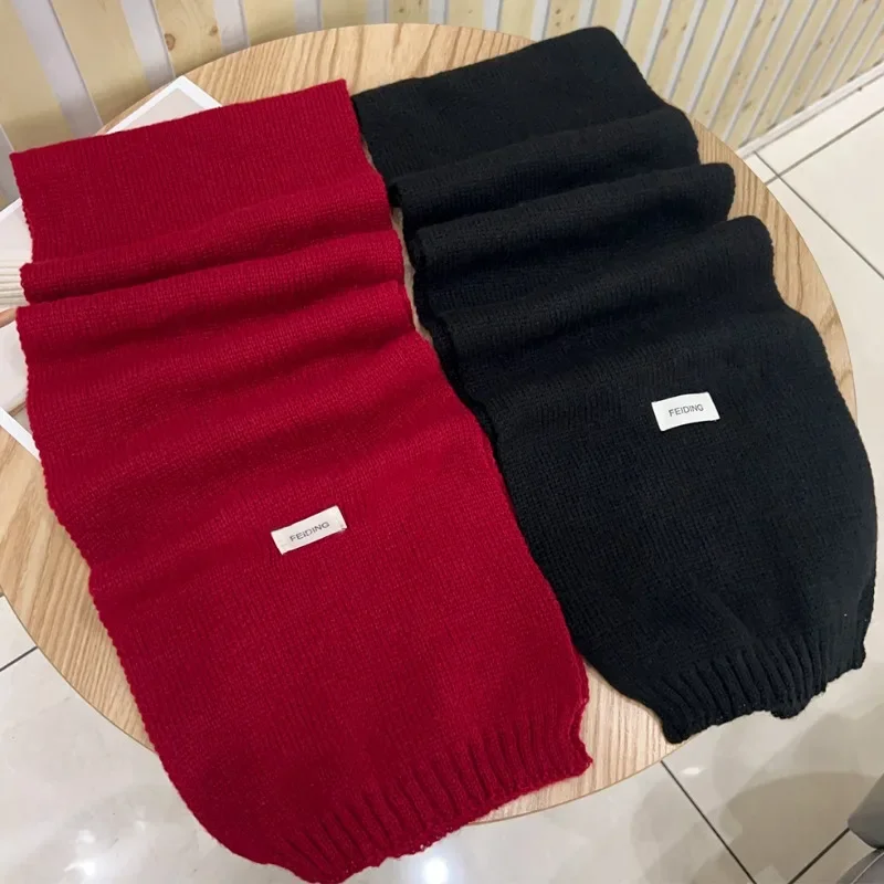 Winter Thermal Knitted Scarf Unisex Solid Color Neck Shawl Wrap Warm Windproof Women Men Fashion Motorcycle
