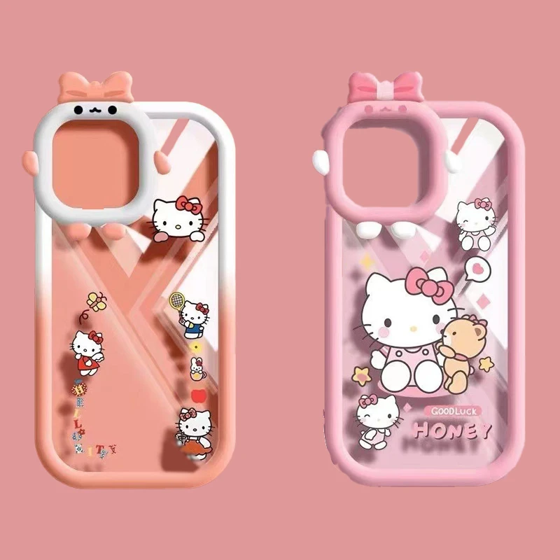 

Kawaii Sanrio Cinnamoroll Kuromi Hello Kitty Iphone 15Promax Case Cute Anime for 14/13/12/11 Pro Anti-Drop Y2K Funny Kids Toys